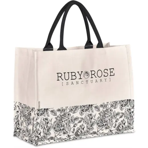 Okiyo Hana Printed Cotton Tote Branded